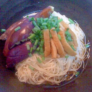 甘辛あげとナスのそうめん